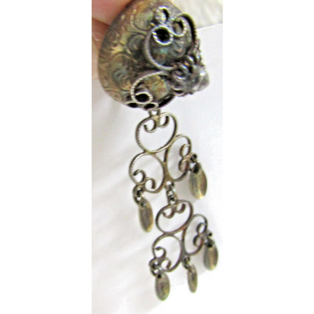 Stunning Sterling Silver Modernist Earrings by Norwegian Designer Solje Finn Jen - Picture 6 of 7